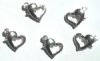 5 9mm Silver Finish Heart Lobster Clasps